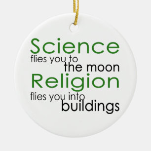 Science and religion ceramic tree decoration