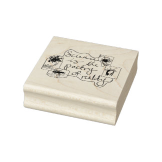 Science as poetry quote with Illustrations Rubber Stamp