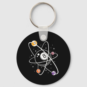 Science Atom Pool Lover 8- Billiards Key Ring