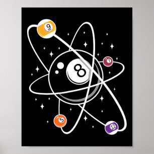 Science Atom Pool Lover 8- Billiards Poster