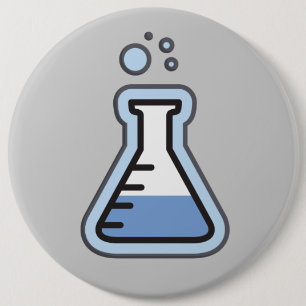 Science Beaker 6 Cm Round Badge