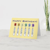 Science Beaker with Flowers Funny Birthday Card