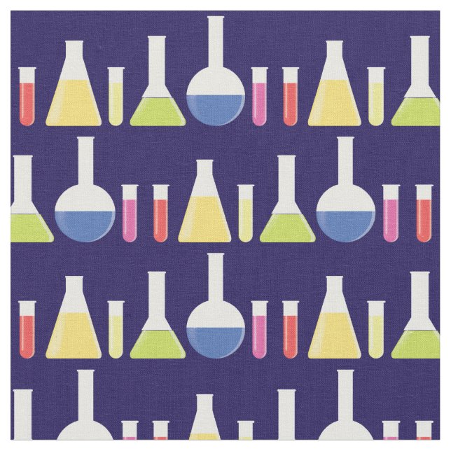 Science Beakers Laboratory Fabric (Close Up)