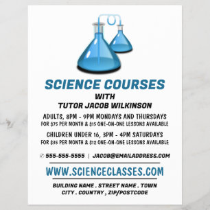 Science Beakers, Science Course Advertising Flyer