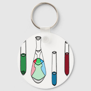 Science Beakers Test Tubes Solutions STEM Key Ring