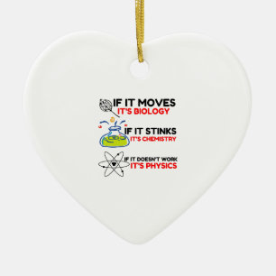 Science BIOLOGY CHEMISTRY PHYSICS Ceramic Ornament