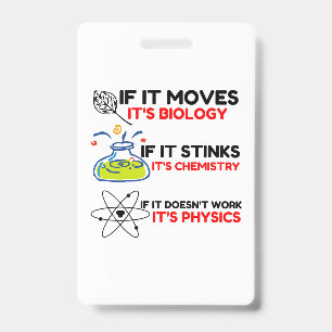 Science BIOLOGY CHEMISTRY PHYSICS ID Badge