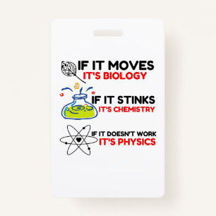 Science BIOLOGY CHEMISTRY PHYSICS ID Badge