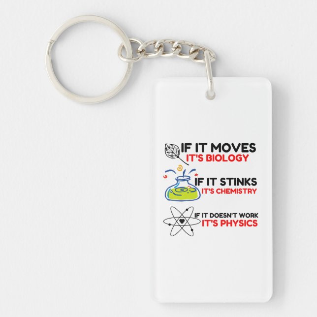 Science BIOLOGY CHEMISTRY PHYSICS Key Ring (Front)