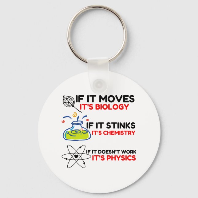 Science BIOLOGY CHEMISTRY PHYSICS Key Ring (Front)
