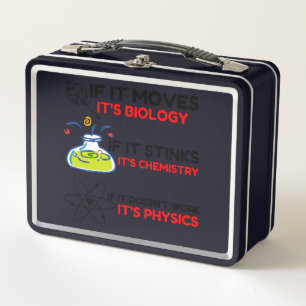 Science BIOLOGY CHEMISTRY PHYSICS Metal Lunch Box