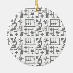 Science Biology Physics Geography Math Pattern Ceramic Tree Decoration