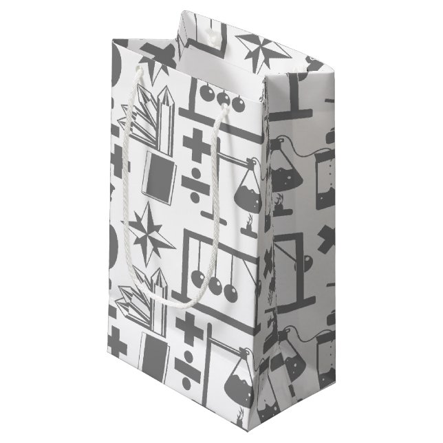 Science Biology Physics Geology Math Pattern Small Gift Bag (Front Angled)
