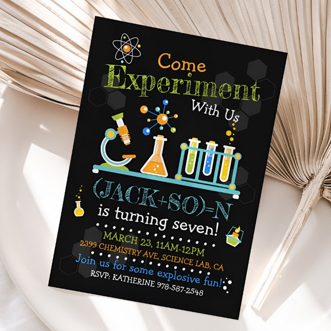 Science Birthday Invitation, Science Party Invite (Science Birthday Invitation)