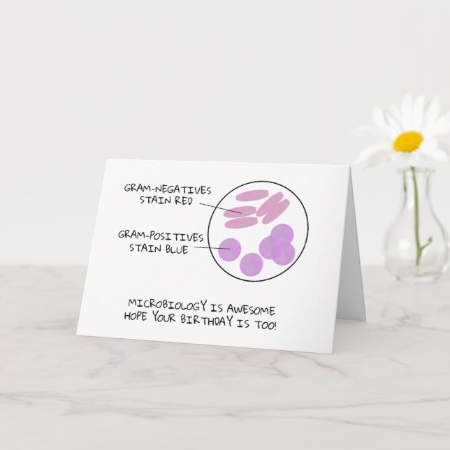 Science Birthday Microbiology Gram Stain Poem Lab Card (Small Plant)