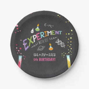 Science Birthday Paper plates Experiment Lab Girl