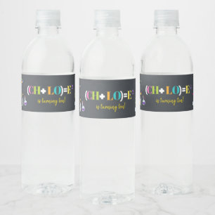 Science Birthday Party Girl Favour Water Bottle Label