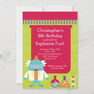 Science Birthday Party Invitation