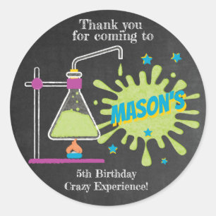 Science Birthday Party   Science is Fun Classic Round Sticker