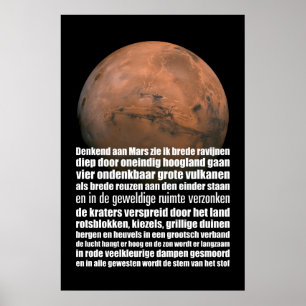 Science Black White Mars Globe Marsman Poem Poster