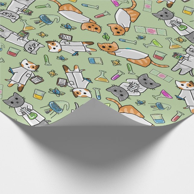Science Cats Wrapping Paper (Corner)