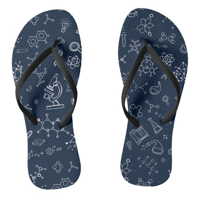 Science / Chemistry Doodle Pattern Thongs (Footbed)