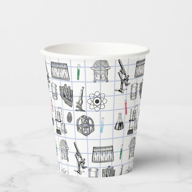 Science Chemistry Scientist Pattern Paper Cups (Front)