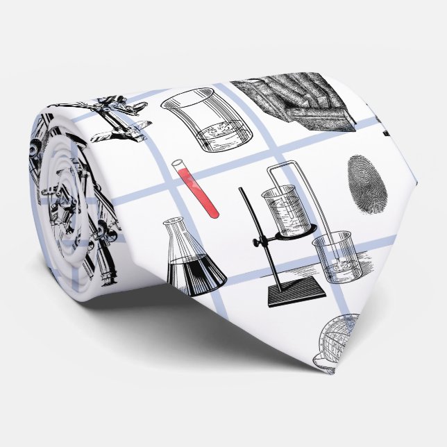 Science Chemistry Scientist Pattern Tie (Rolled)