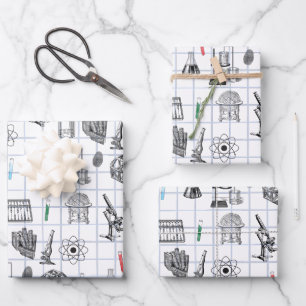 Science Chemistry Scientist Pattern  Wrapping Paper Sheet