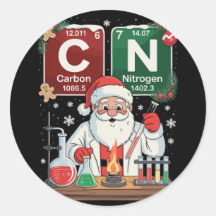 Science Christmas Carbon Nitrogen Six Seven 6 7 Me Classic Round Sticker