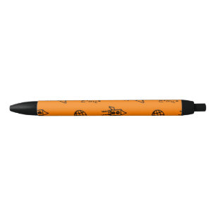Science class on orange black ink pen