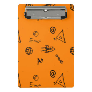 Science class on orange mini clipboard