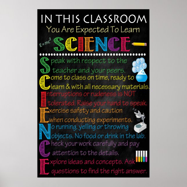 Science Classroom Rules Poster (Front)