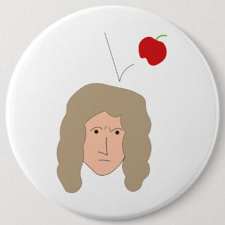 Science Club Physics Humor Isaac Newton Apple 6 Cm Round Badge