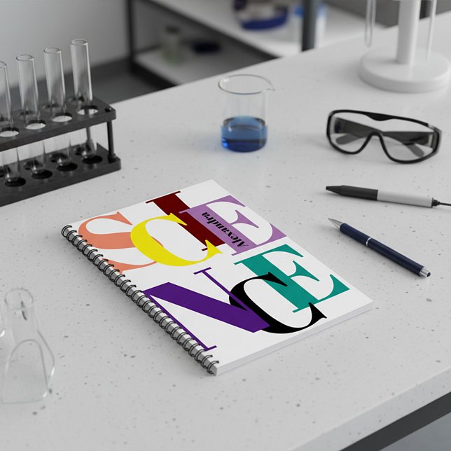 "SCIENCE" colourful personalised Notebook (Creator Uploaded)