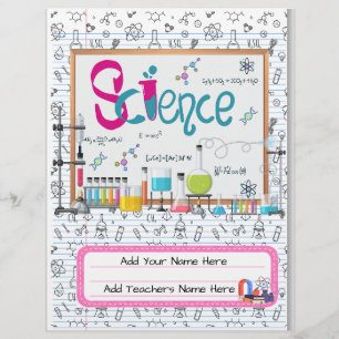 Science Custom Binder Cover Editable Design Flyer