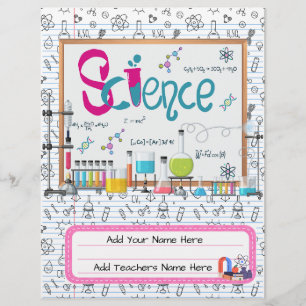 Science Custom Binder Cover   Editable Design Flyer