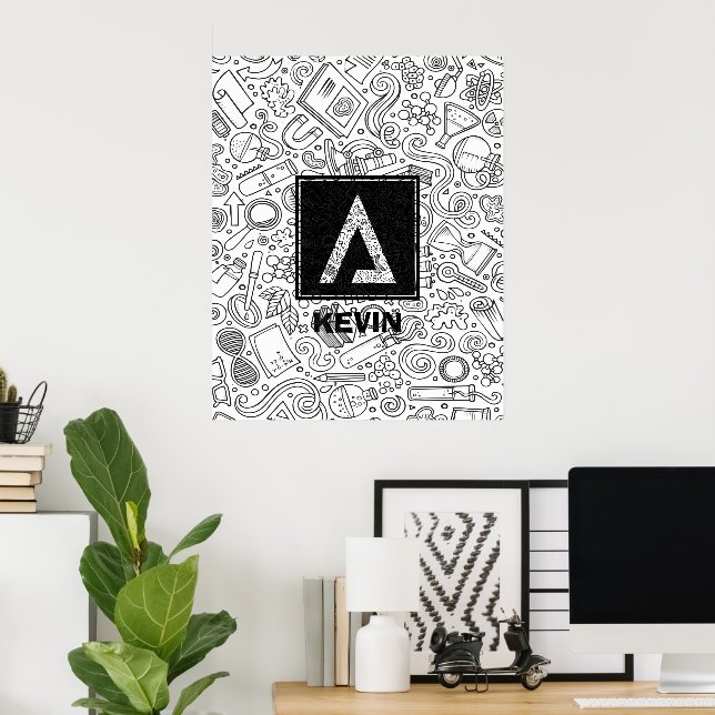 Science Custom Monogram - Delta Symbol Poster (Home Office)