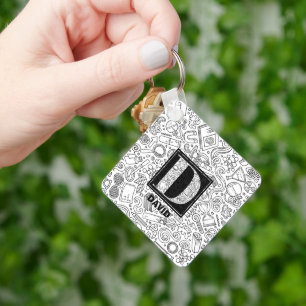 Science Custom Monogram - Letter D Key Ring