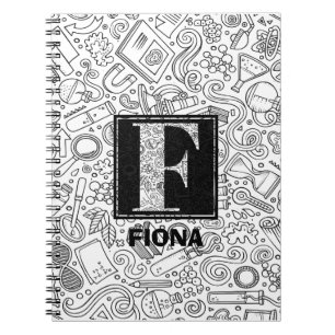Science Custom Monogram - Letter F Notebook