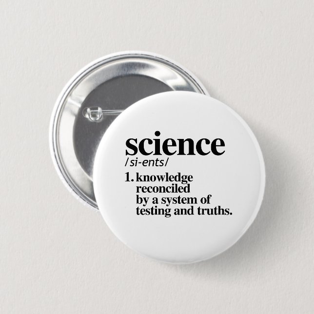 SCIENCE DEFINITION 6 CM ROUND BADGE (Front & Back)