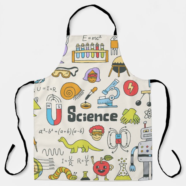 Science Doodles: Hand-Drawn School Set. Apron (Front)