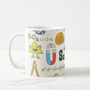 Science Doodles: Hand-Drawn School Set. Coffee Mug