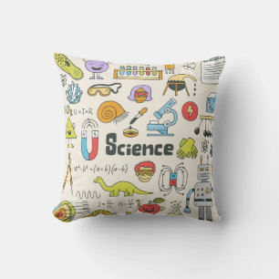 Science Doodles: Hand-Drawn School Set. Cushion