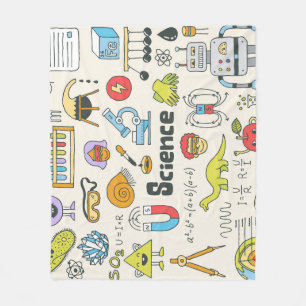 Science Doodles: Hand-Drawn School Set. Fleece Blanket