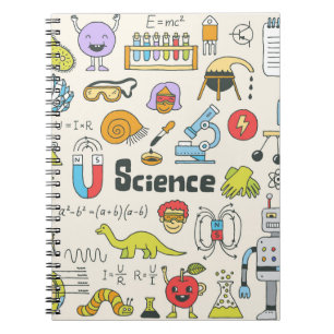 Science Doodles: Hand-Drawn School Set. Notebook