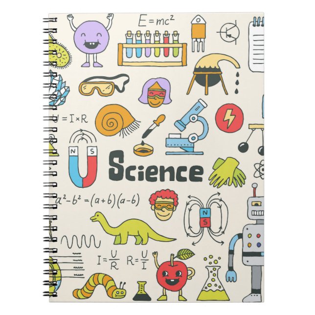 Science Doodles: Hand-Drawn School Set. Notebook (Front)