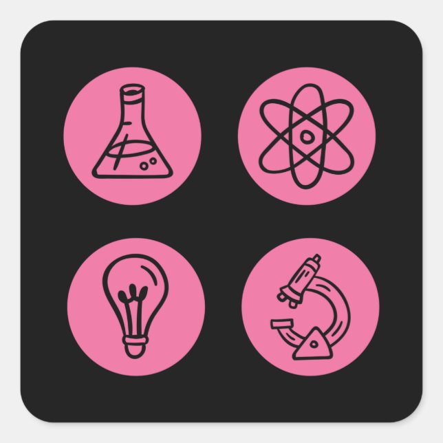 Science Elements Items Square Sticker (Front)
