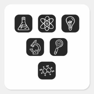 Science Elements Items Square Sticker
