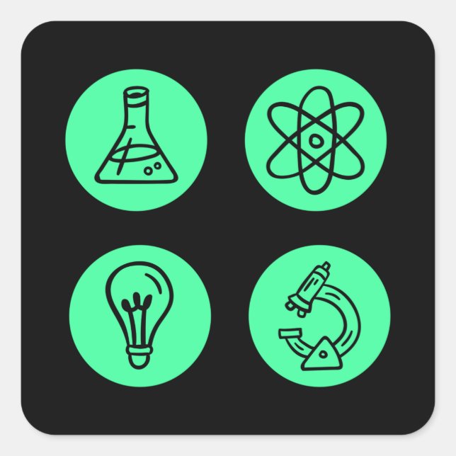 Science Elements Square Sticker (Front)